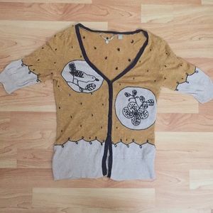 • Anthropologie • Knitted & Knotted linen cardigan